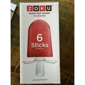 Zoku Quick Pop Maker 6 Sticks, 6 Drip Guards New